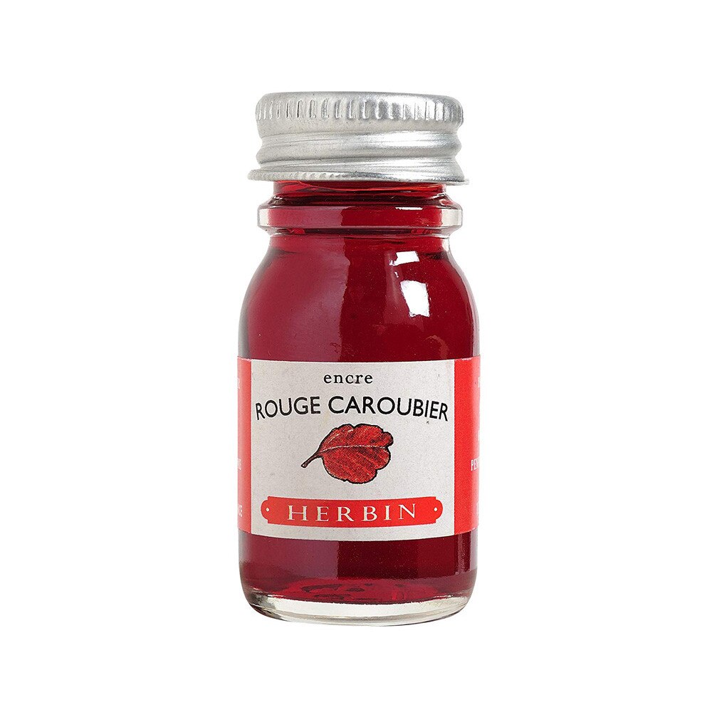 J.Herbin 10ml Fountain Pen Ink Rouge Caroubier Bottle